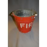 Red Painted Galvanised Metal Fire Bucket