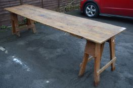 10ft Pine Trestle Table