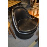 1960's Sherborne Black Vinyl Tub Chair
