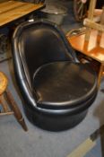 1960's Sherborne Black Vinyl Tub Chair