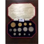 Cased British Specimen Coin Set 1902 Including App