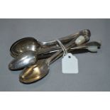 Assorted Silver Teaspoons and Pickle Forks - Appro