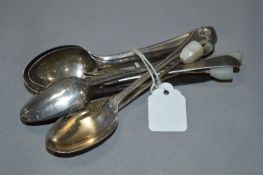 Assorted Silver Teaspoons and Pickle Forks - Appro