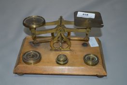Brass Postal Scales with Weights