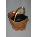 Copper Coal Bucket with Brass Handle