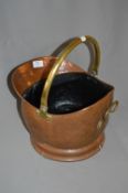 Copper Coal Bucket with Brass Handle