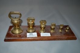 Graduating Set of Brass Bell Weights 1/2oz -1lb