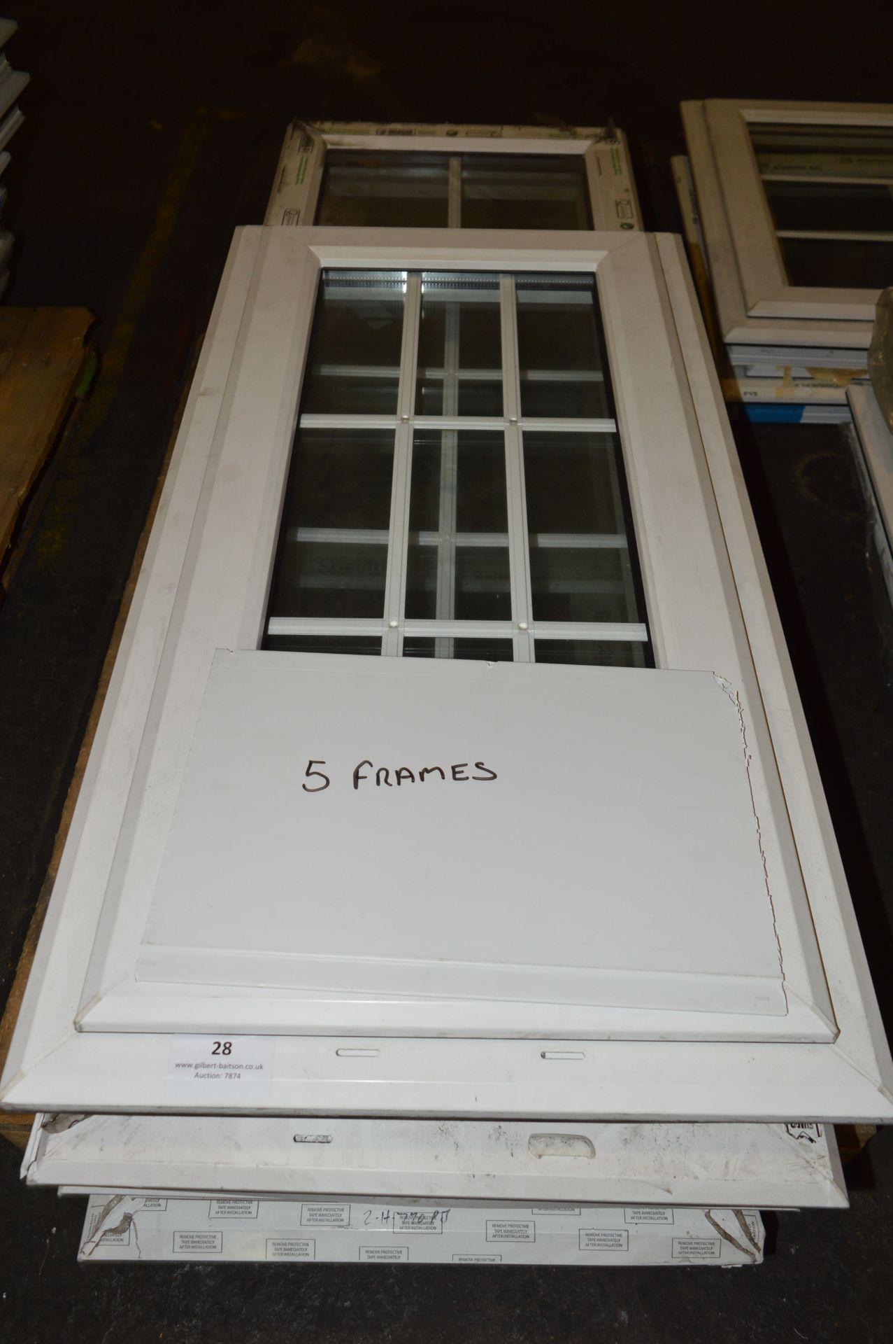 *Five Glazed UPVC Window Frames (Assorted Sizes)