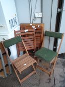 Teak Garden Table with Four Folding Chairs