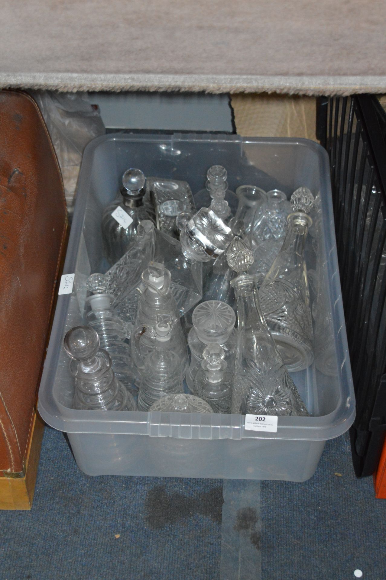 Quantity of Glass Decanters and Bottles