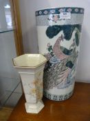 Decorative Chinese Pottery Stickstand and a Vase