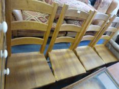 Set of Oak Highback Dining Chairs