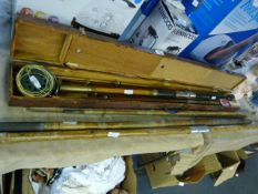 Vintage Cane Combination Fishing Rod with Reel and