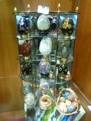 Decorative Egg Collection on Mirrored Display Shel