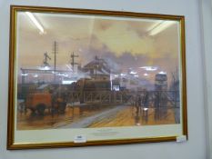 Framed Coloured Print "Anlaby Road Crossing" 1950'