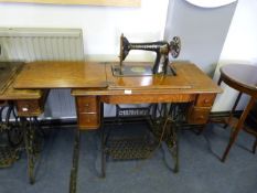 Singer Treadle Sewing Machine with Cast Iron Base