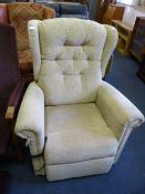 Light Brown Upholstered Wingback Electric Reclinin