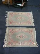 Pair of Small Chinese Floral Pattern Rugs 59x91cm