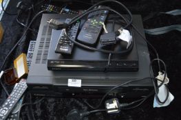Sony CD/DVD Player and a Mitsubishi VHS