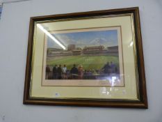 Framed Cricket Print "Lords by Allen Fearnley" Sig