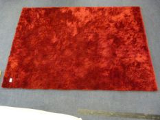 Deep Red Wool Rug 110x162cm