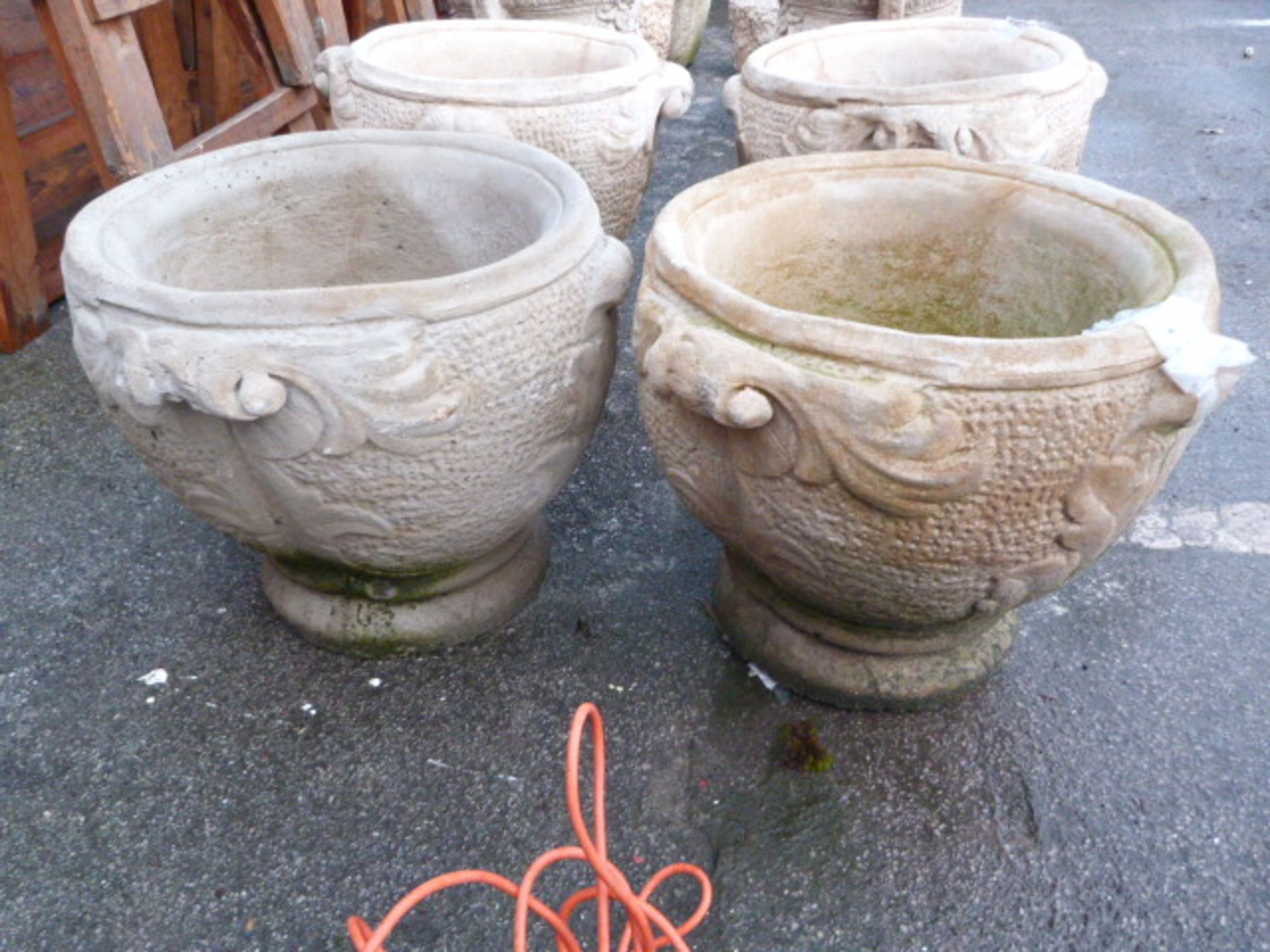 Pair of Large Reconstituted Limestone Garden Plant