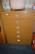 Teak Effect Six Height Chest of Drawers