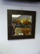 Brown Leather Framed Square Wall Mirror