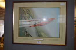 Framed Coloured Print "Red Arrows"