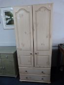 Pine Effect Double Door Wardrobe