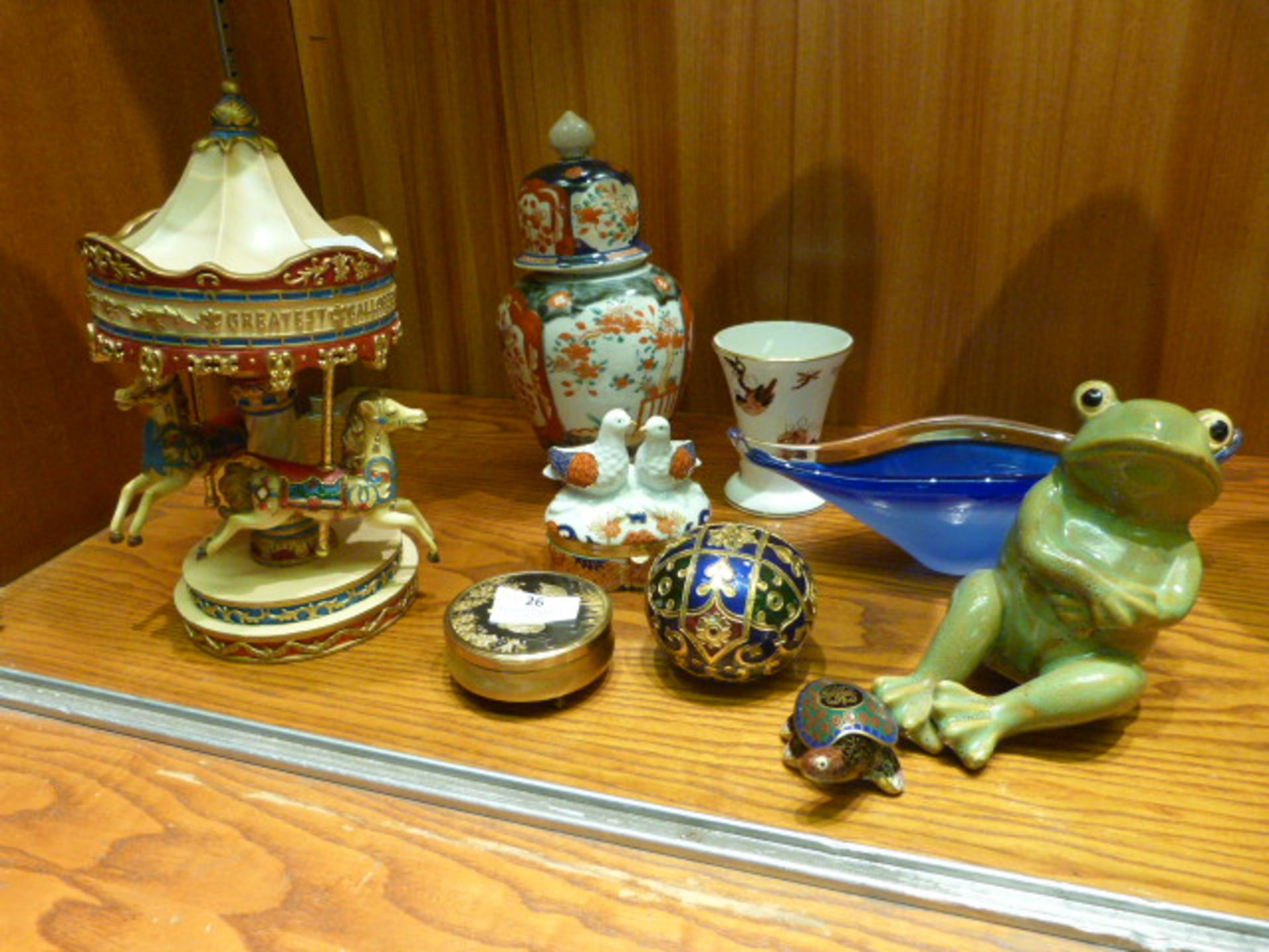 Collection of Ornaments; Carousel, Decorative Vase