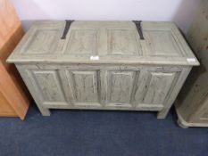 Green Painted Shabby Chic Coffer Blanket Box