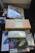 Watercolour Art Box, Brushes, Books and Drawing Pa