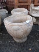 Pair of Large Reconstituted Limestone Garden Plant