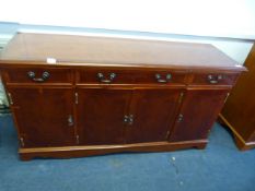 Maple and Walnut Sideboard with Three Drawers and