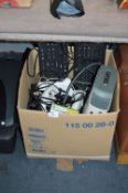 Box Containing Xbox, Keyboards, etc.