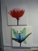 Two Prints on Canvas "Flowers"