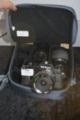 Nikon Camera with Lenses and Case