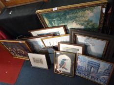 Selection of Framed Prints and a Small Mirror