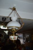 Brass and Pottery Ceiling Light in the Form of an