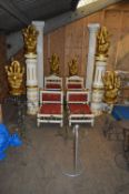 *Indian Temple Suite; Two Side Chairs, Two Armchairs