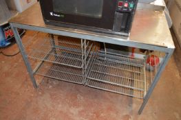 Stainless Steel Topped Preparation Table with Stor