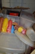 Box Containing Assorted Condiment Pots, Drinking S