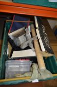 Box Containing Kitchen Scales, Wood Rolling Pin, e