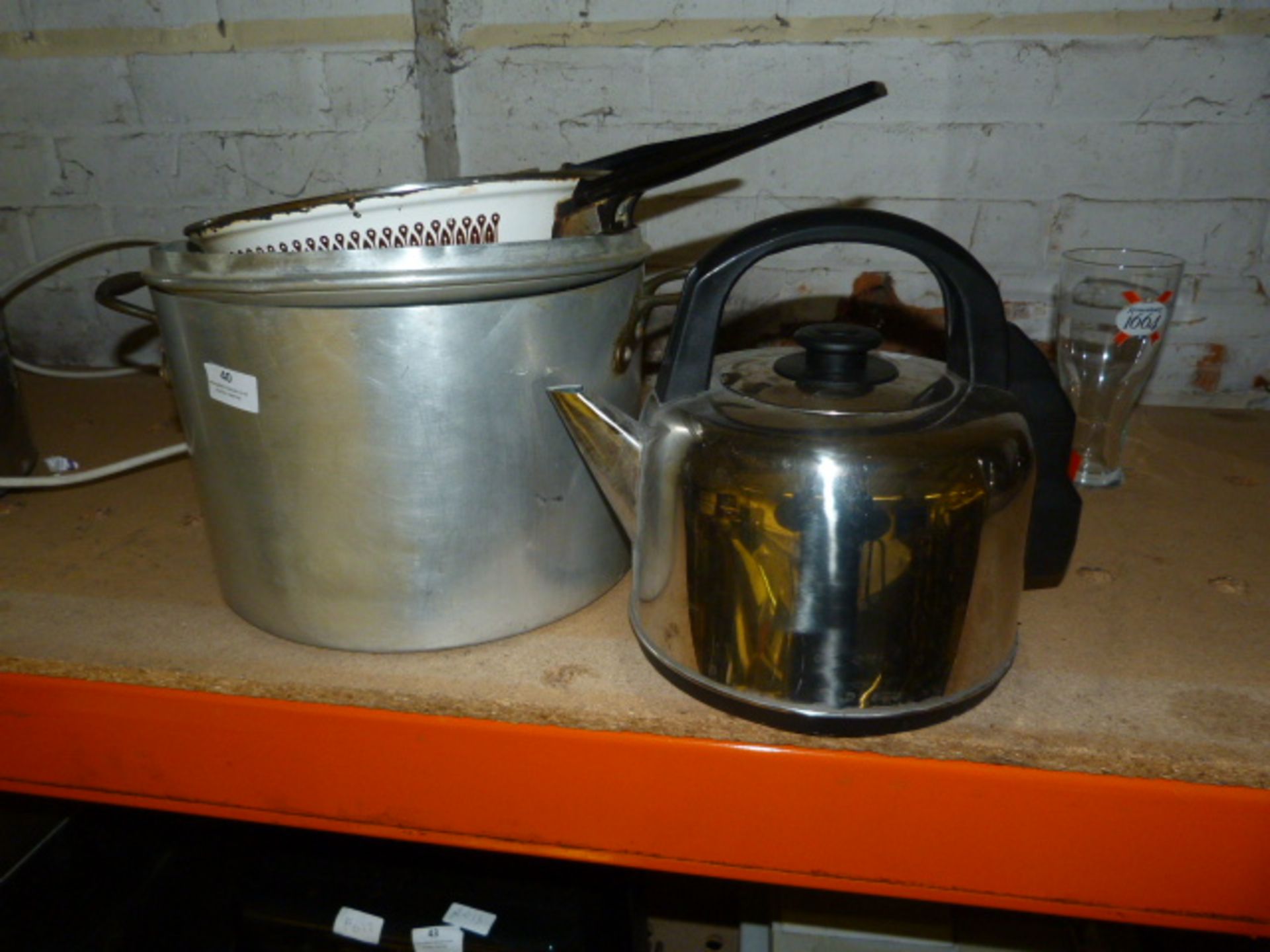 Large Aluminium Pan, Two Fry Pans and a Commercial