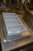 Large Stainless Steel Bain Marie Inserts, Two Tray