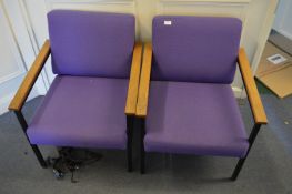 *Pair of Lilac Reception Chairs with Arms
