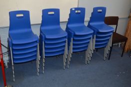 *Twenty Stackable Blue Chairs