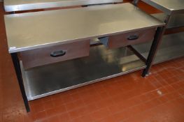 *Steel Framed Stainless Steel Preparation Table wi
