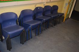 *Twenty Seven Blue Chairs with Molded Seats and Ba